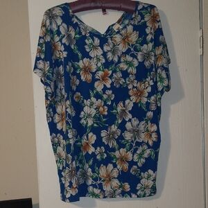Sew In Love Blue Floral Blouse